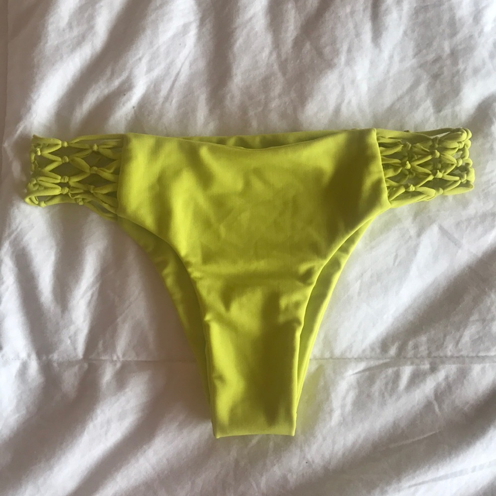 Mikoh brand neon yellow bottoms.